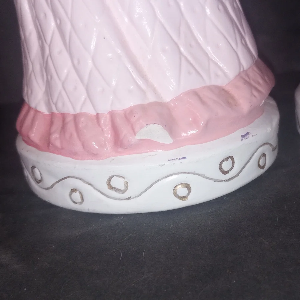 Vintage Ceramic 1980 Painted Girls 12 in Handmade - Picture 6 of 15